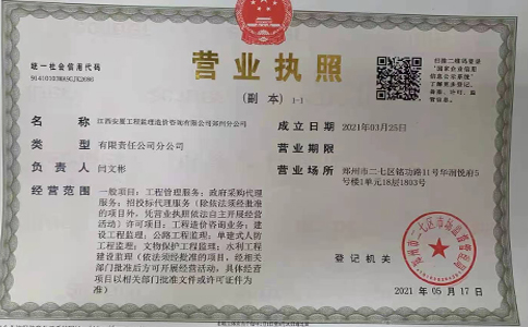分公司營(yíng)業(yè)執(zhí)照樣本